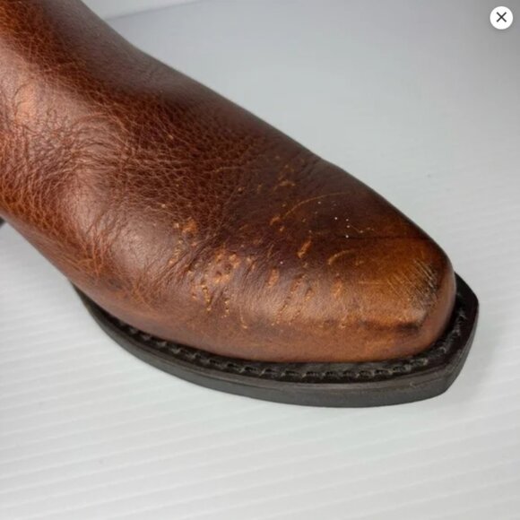 Vintage Leather Harness USA Made Square Toe Rugged Moto - Picture 9 of 12